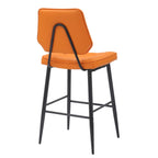 Garrick Real Leather Orange Bar Stool - Home Furniture Interiors