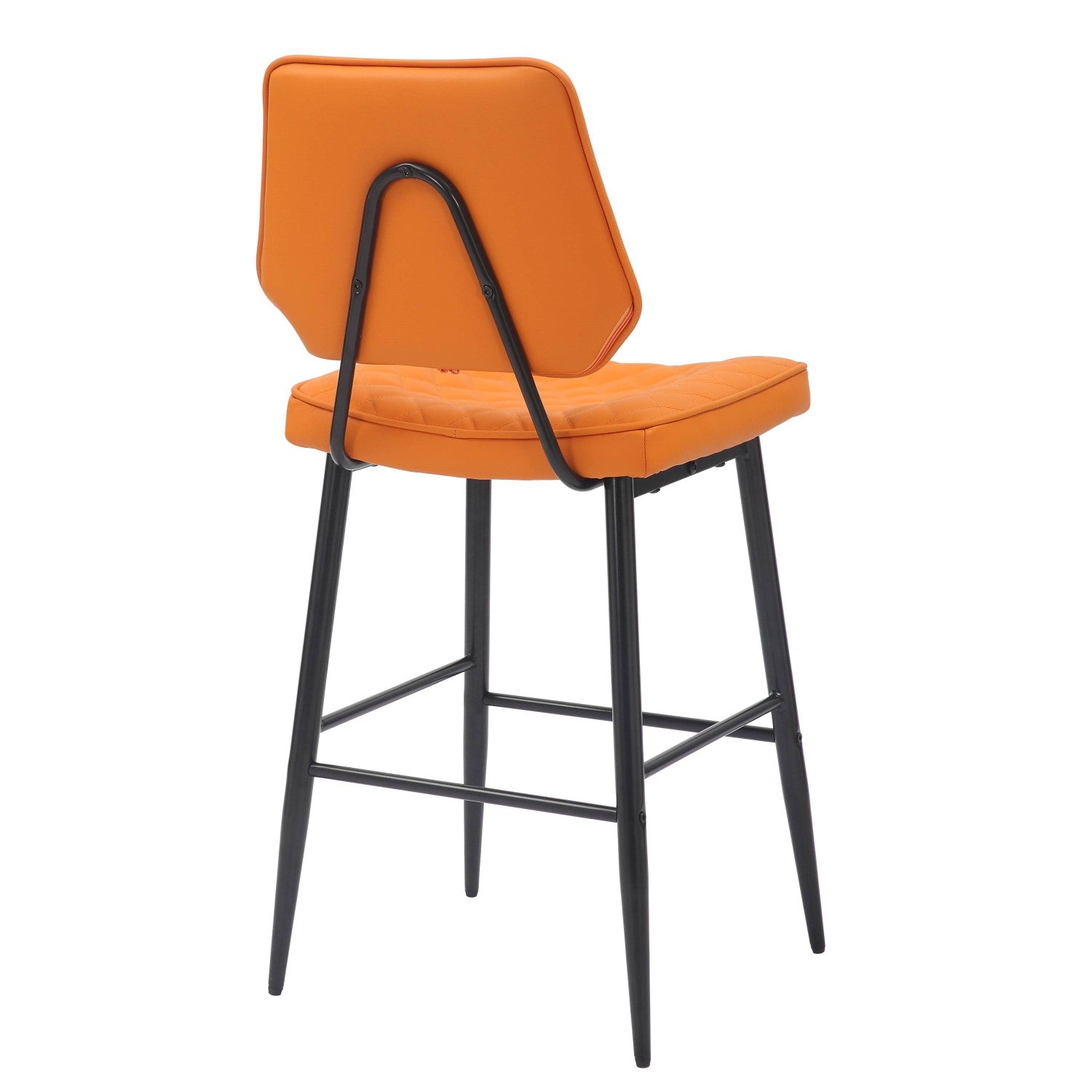 Garrick Real Leather Orange Bar Stool - Home Furniture Interiors