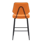 Garrick Real Leather Orange Bar Stool - Home Furniture Interiors