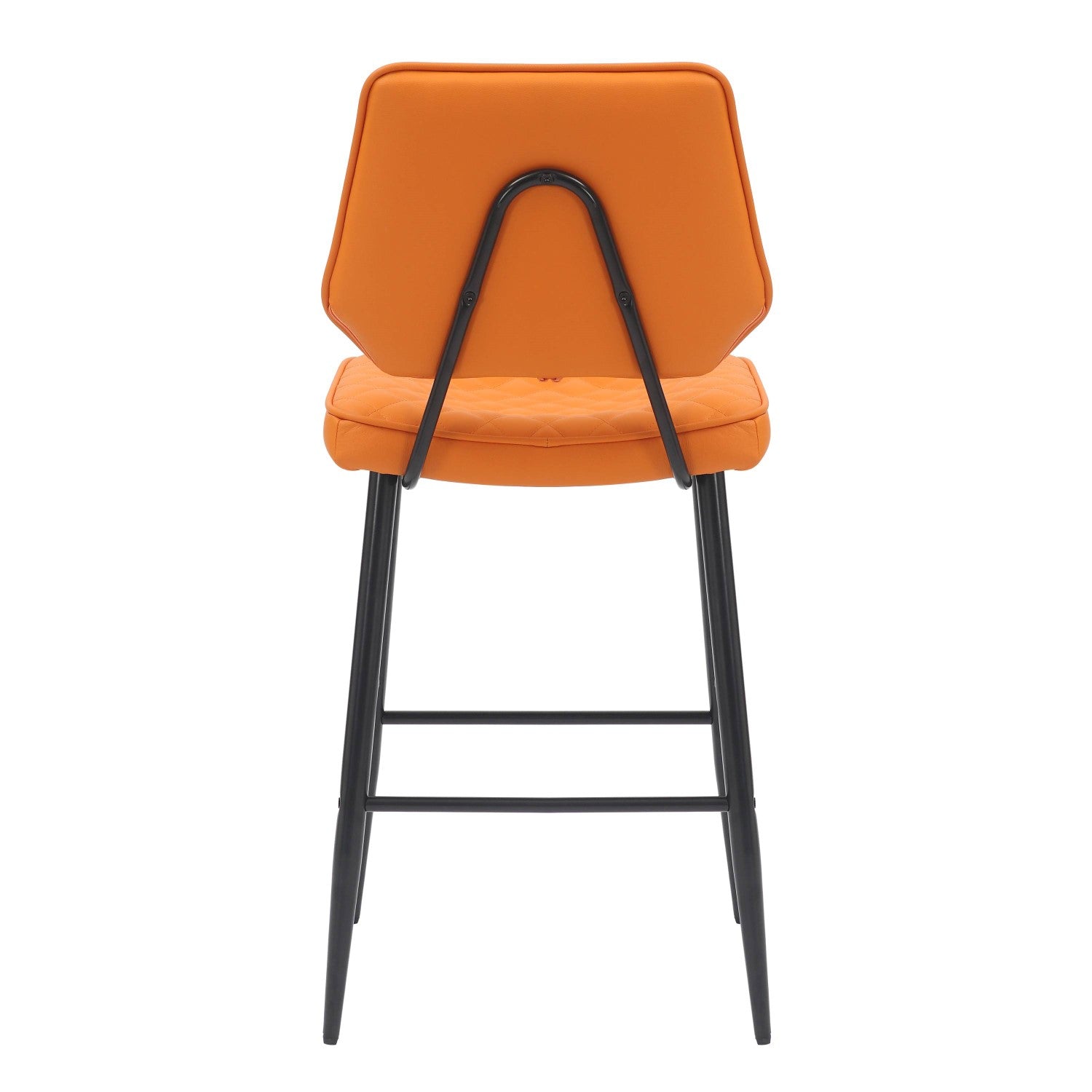 Garrick Real Leather Orange Bar Stool - Home Furniture Interiors