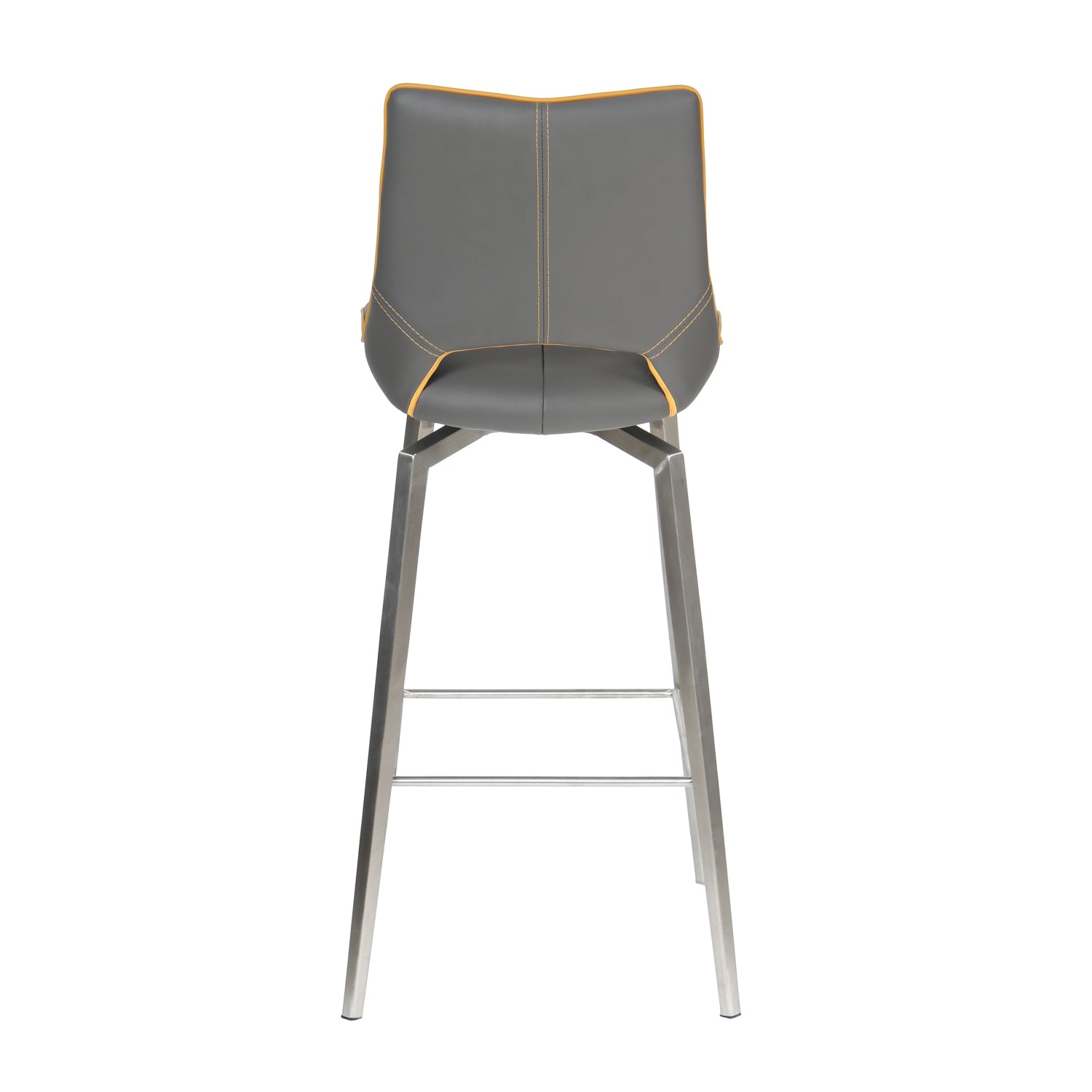 Graphite Grey Leather Effect Swivel Bar Chair with Footrest - Home Furniture Interiors