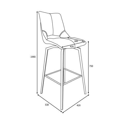 Graphite Grey Leather Effect Swivel Bar Chair with Footrest - Home Furniture Interiors