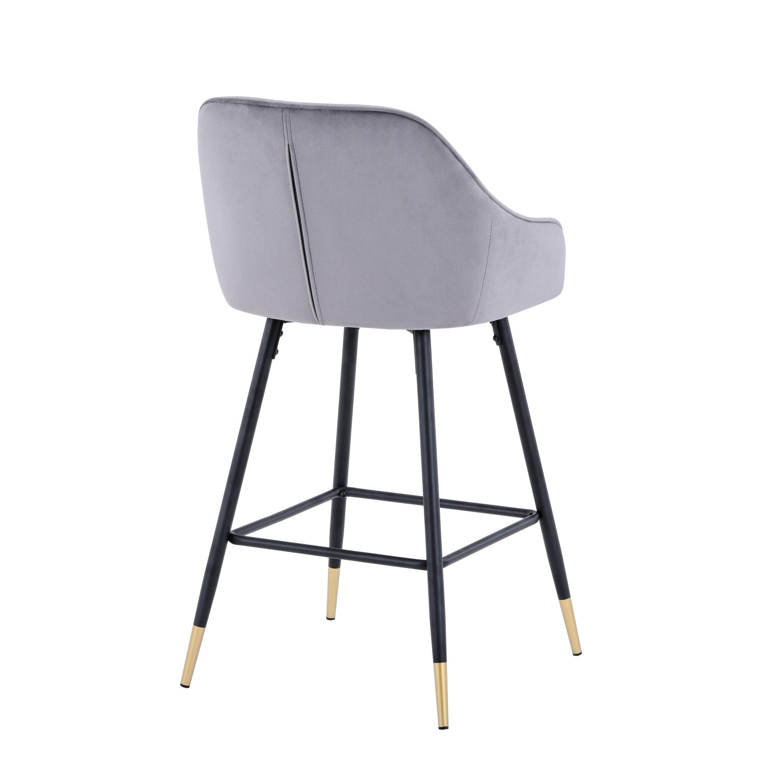 Grey Brushed Velvet Kitchen Bar Stool - Home Furniture Interiors
