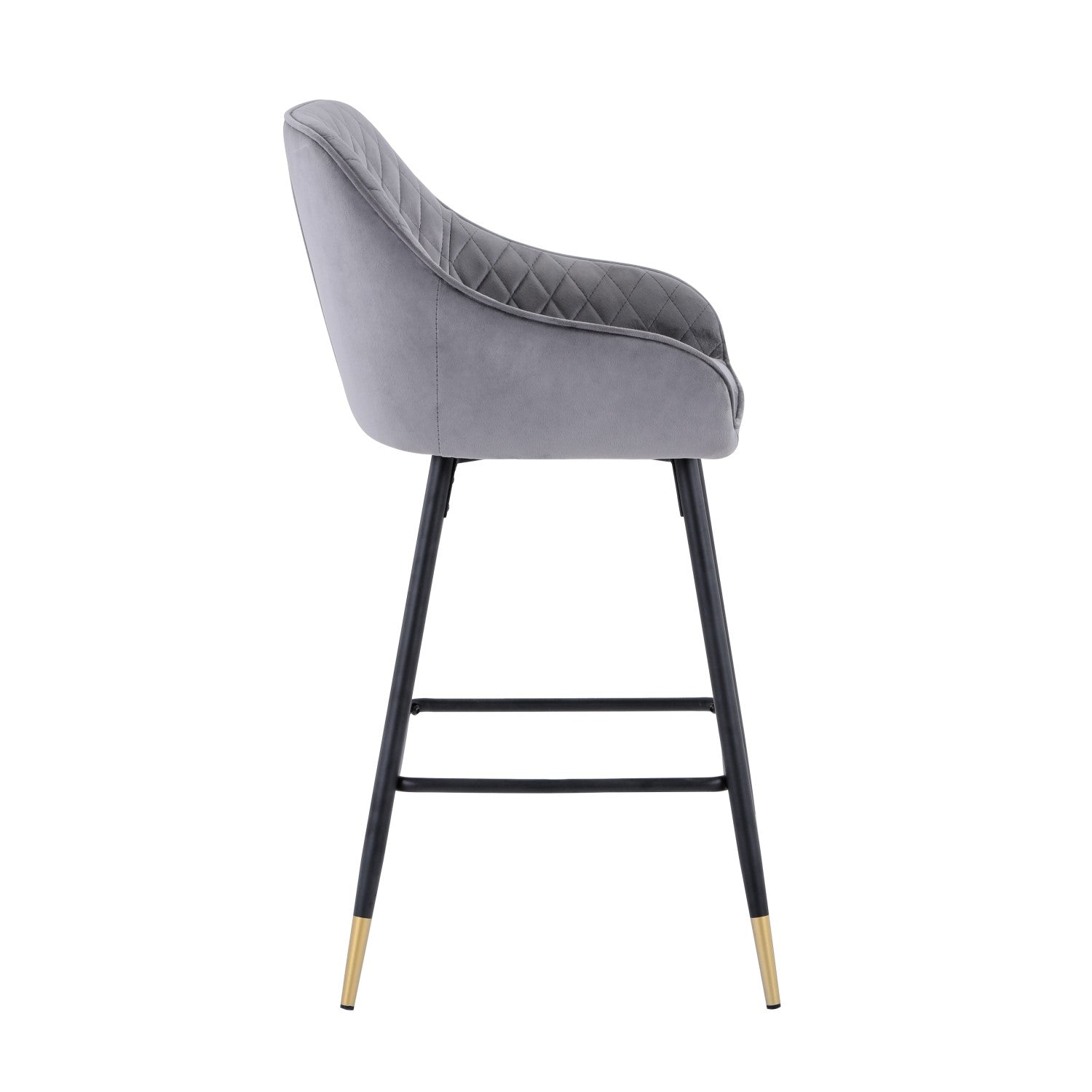 Grey Brushed Velvet Kitchen Bar Stool - Home Furniture Interiors