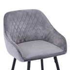 Grey Brushed Velvet Kitchen Bar Stool - Home Furniture Interiors