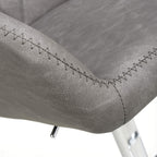 Grey Fabric Adjustable Swivel Bar Stool Chrome Base - Home Furniture Interiors