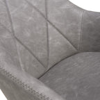 Grey Fabric Adjustable Swivel Bar Stool Chrome Base - Home Furniture Interiors