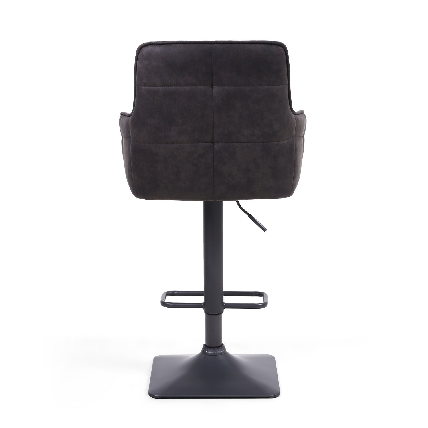 Light Grey Leather Effect Adjustable Swivel Bar Stool - Home Furniture Interiors