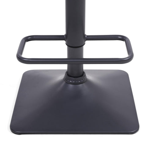 Light Grey Leather Effect Adjustable Swivel Bar Stool - Home Furniture Interiors