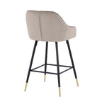 Mink Brushed Velvet Kitchen Bar Stool - Home Furniture Interiors