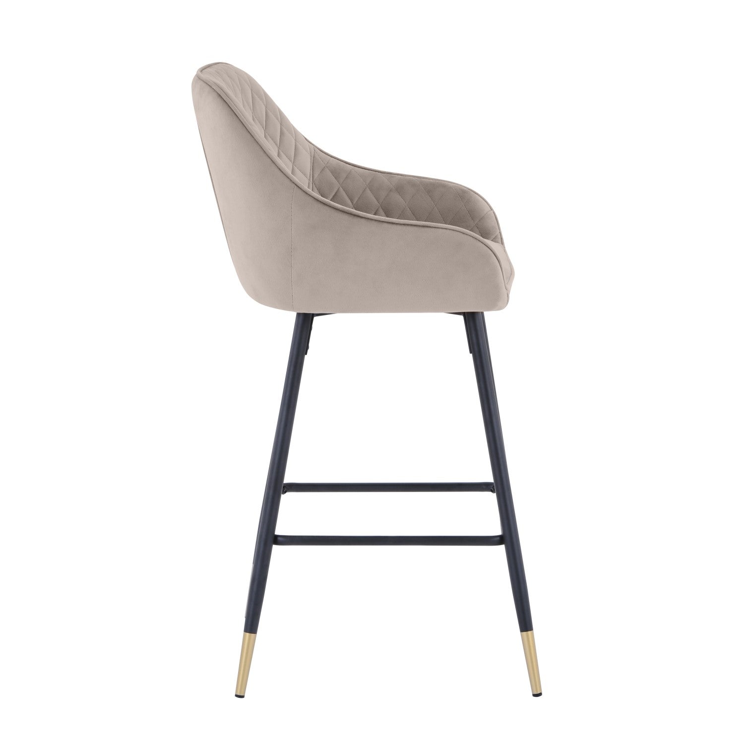 Mink Brushed Velvet Kitchen Bar Stool - Home Furniture Interiors