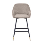 Mink Brushed Velvet Kitchen Bar Stool - Home Furniture Interiors
