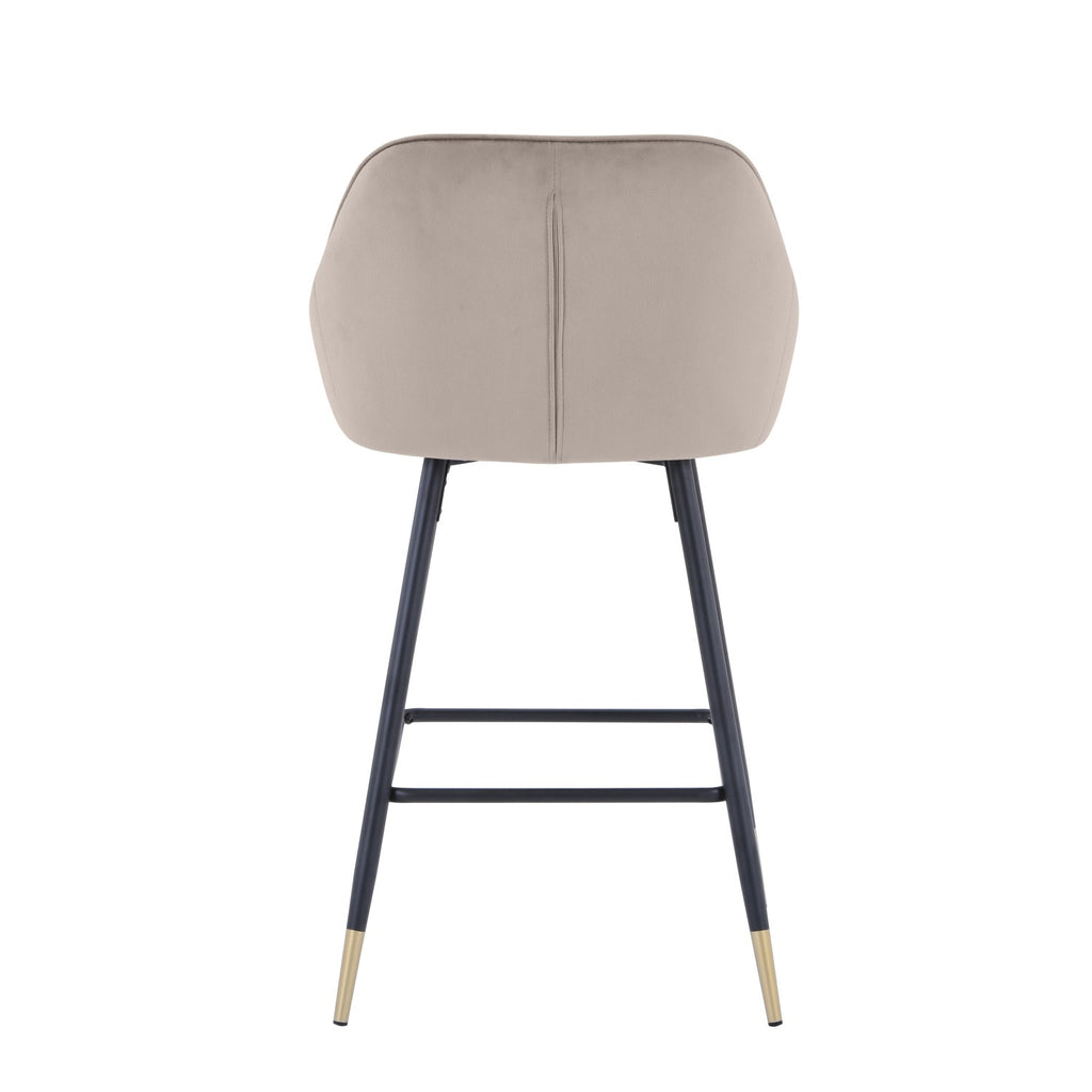 Mink Brushed Velvet Kitchen Bar Stool - Home Furniture Interiors