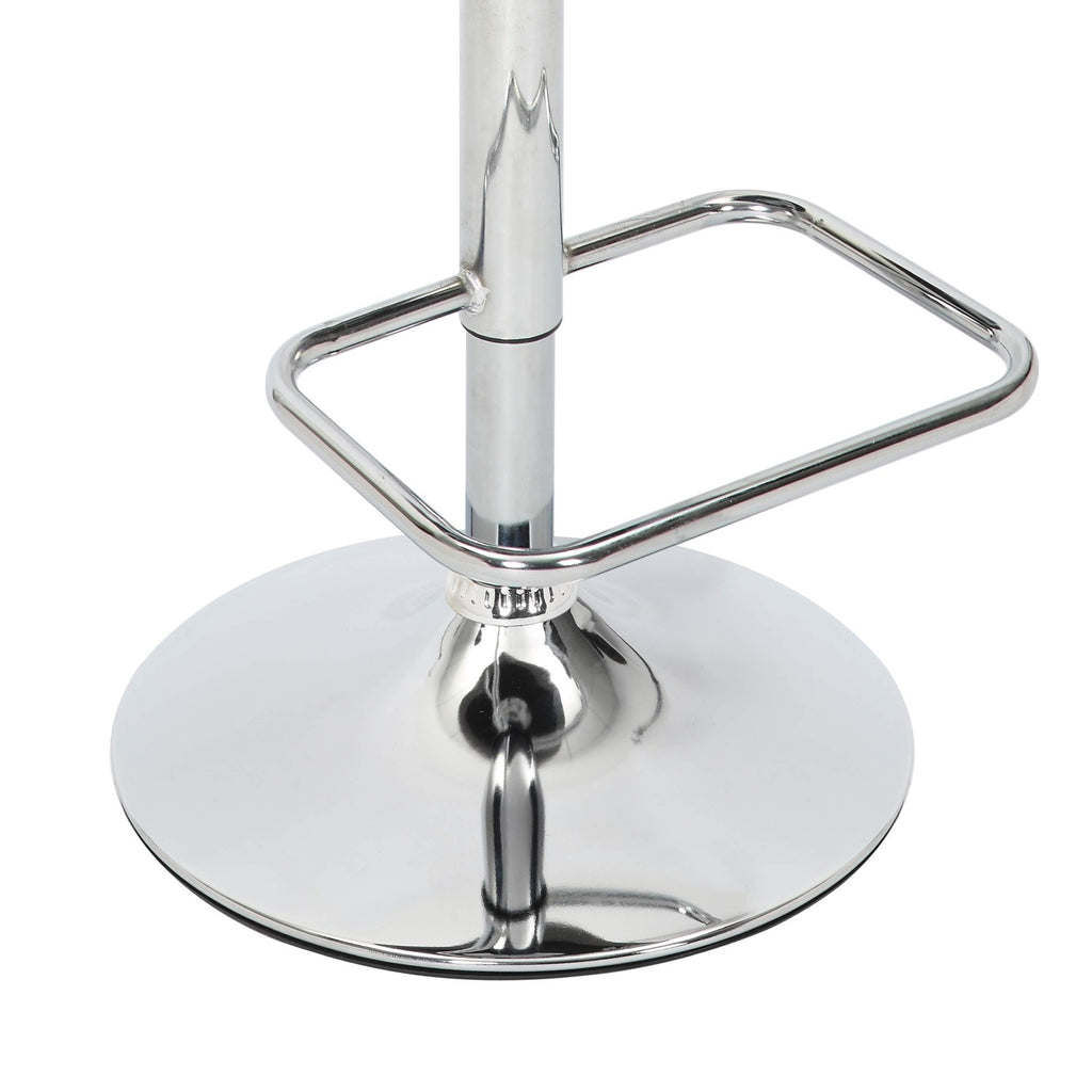 Mink Leather Effect Adjustable Swivel Bar Stool Chrome Base - Home Furniture Interiors