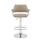 Mink Leather Effect Adjustable Swivel Bar Stool Chrome Base - Home Furniture Interiors