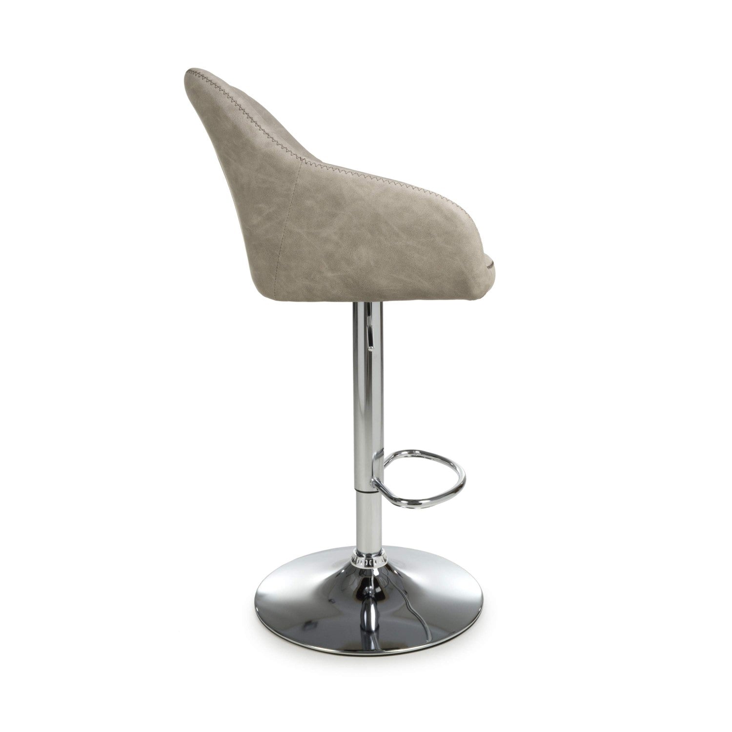 Serena Leather Effect Mink Bar Stool - Home Furniture Interiors