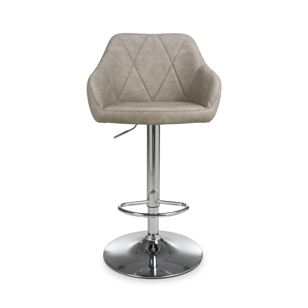 Serena Leather Effect Mink Bar Stool - Home Furniture Interiors