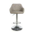 Serena Leather Effect Mink Bar Stool - Home Furniture Interiors