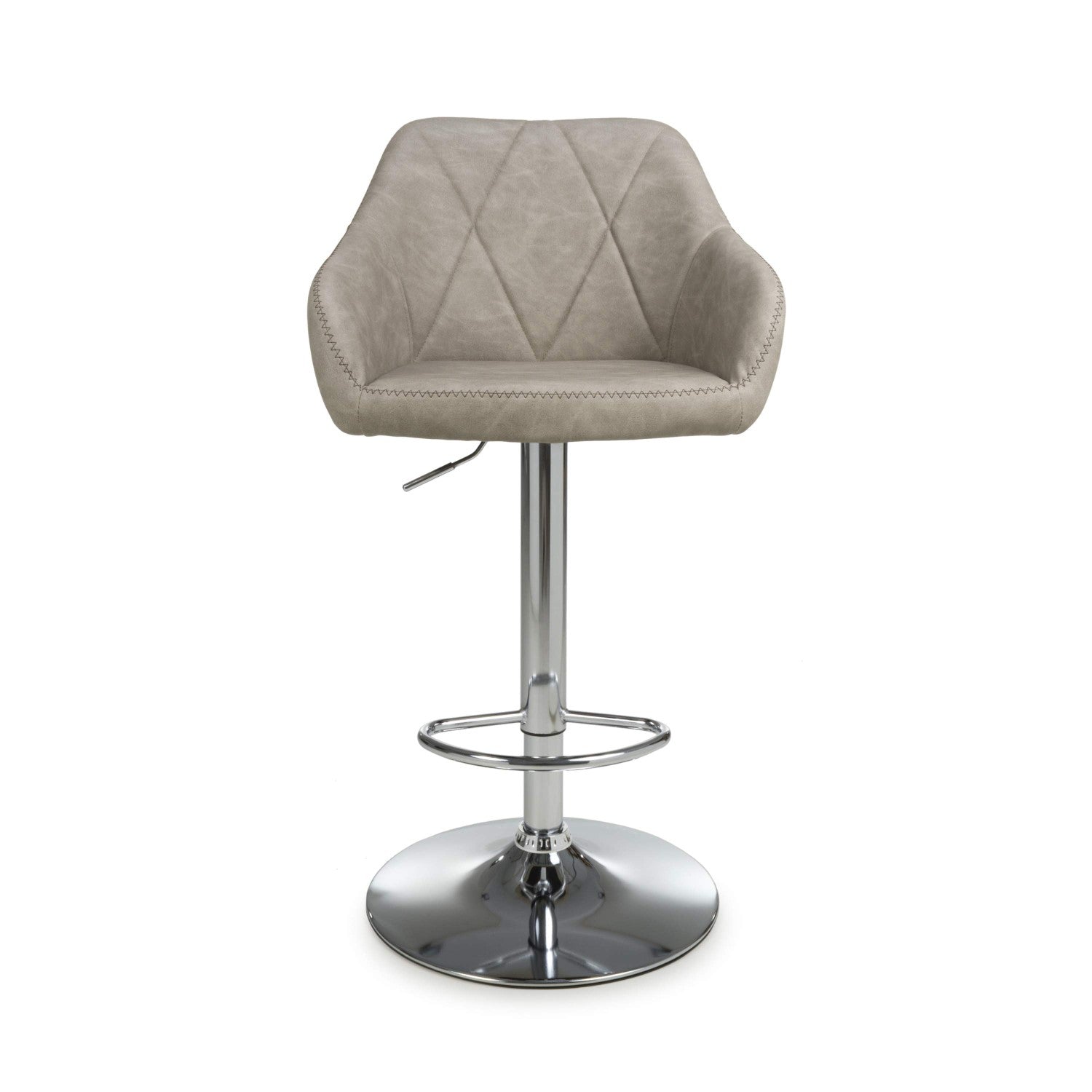 Serena Leather Effect Mink Bar Stool - Home Furniture Interiors