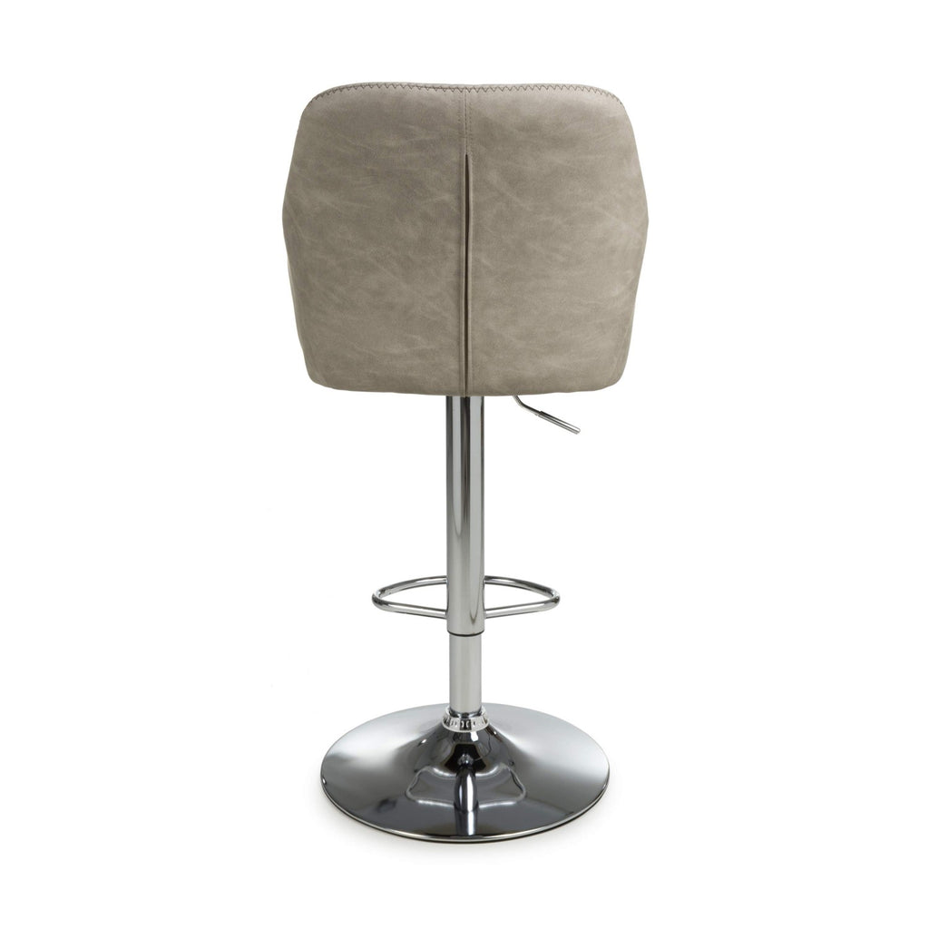 Serena Leather Effect Mink Bar Stool - Home Furniture Interiors