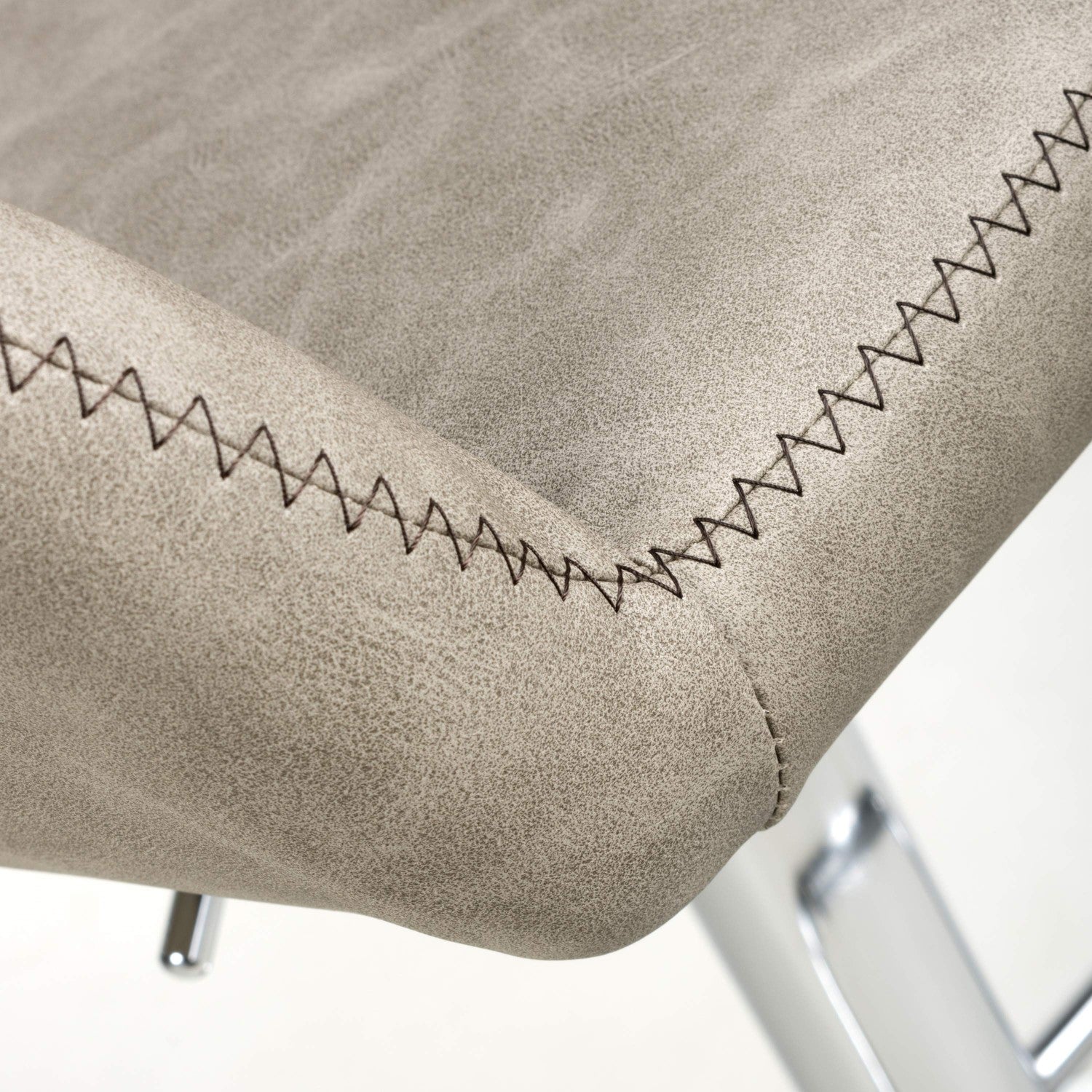 Serena Leather Effect Mink Bar Stool - Home Furniture Interiors