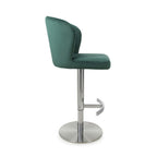 Sigma Brushed Velvet Green Bar Stool - Home Furniture Interiors