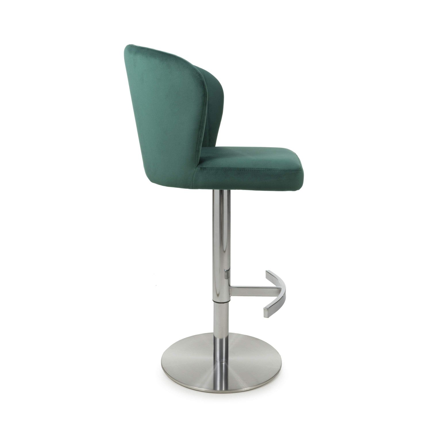 Sigma Brushed Velvet Green Bar Stool - Home Furniture Interiors