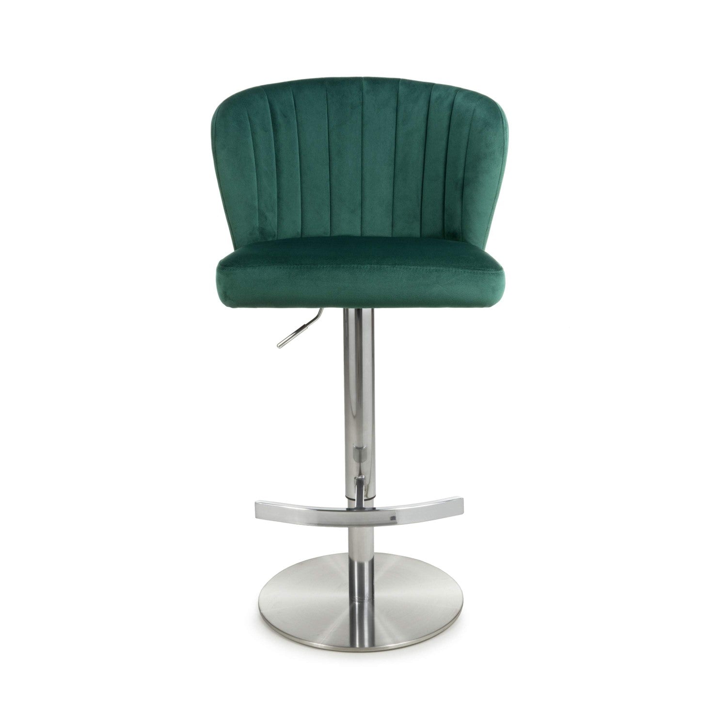 Sigma Brushed Velvet Green Bar Stool - Home Furniture Interiors