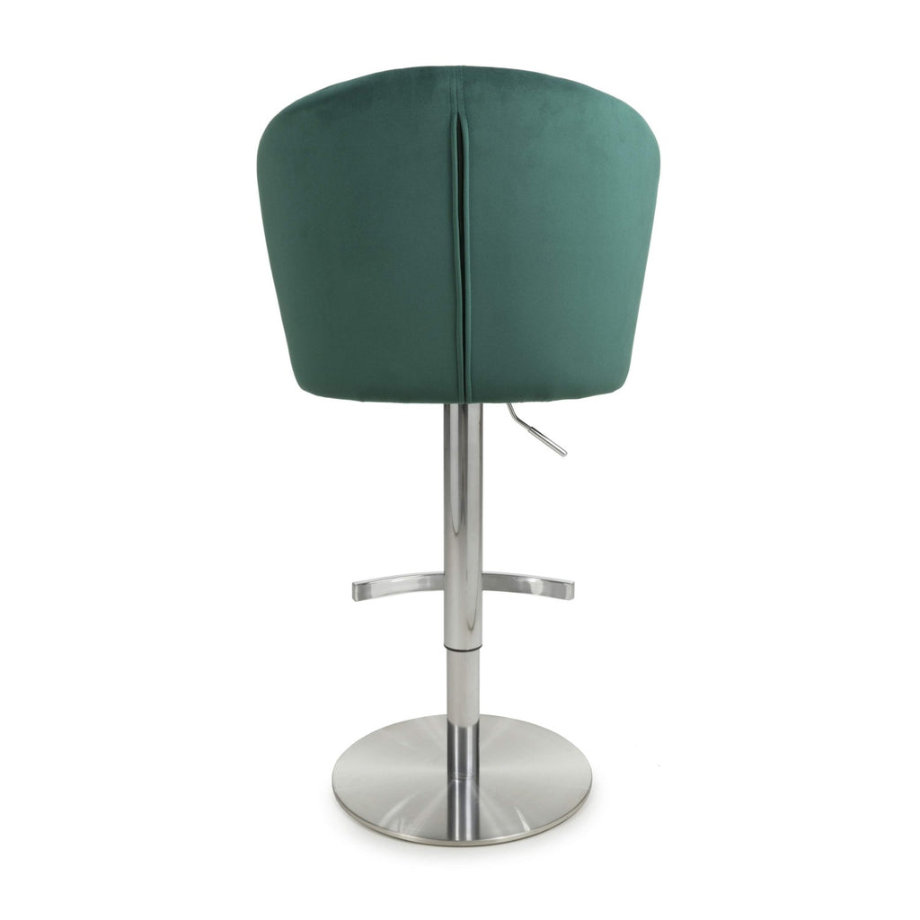 Sigma Brushed Velvet Green Bar Stool - Home Furniture Interiors