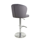 Sigma Brushed Velvet Grey Bar Stool - Home Furniture Interiors