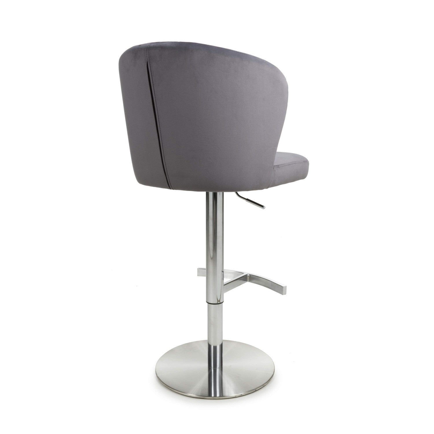 Sigma Brushed Velvet Grey Bar Stool - Home Furniture Interiors
