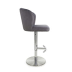 Sigma Brushed Velvet Grey Bar Stool - Home Furniture Interiors
