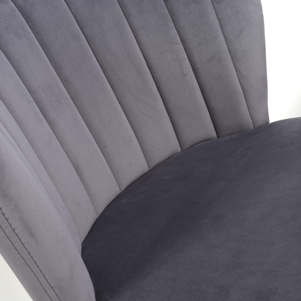 Sigma Brushed Velvet Grey Bar Stool - Home Furniture Interiors