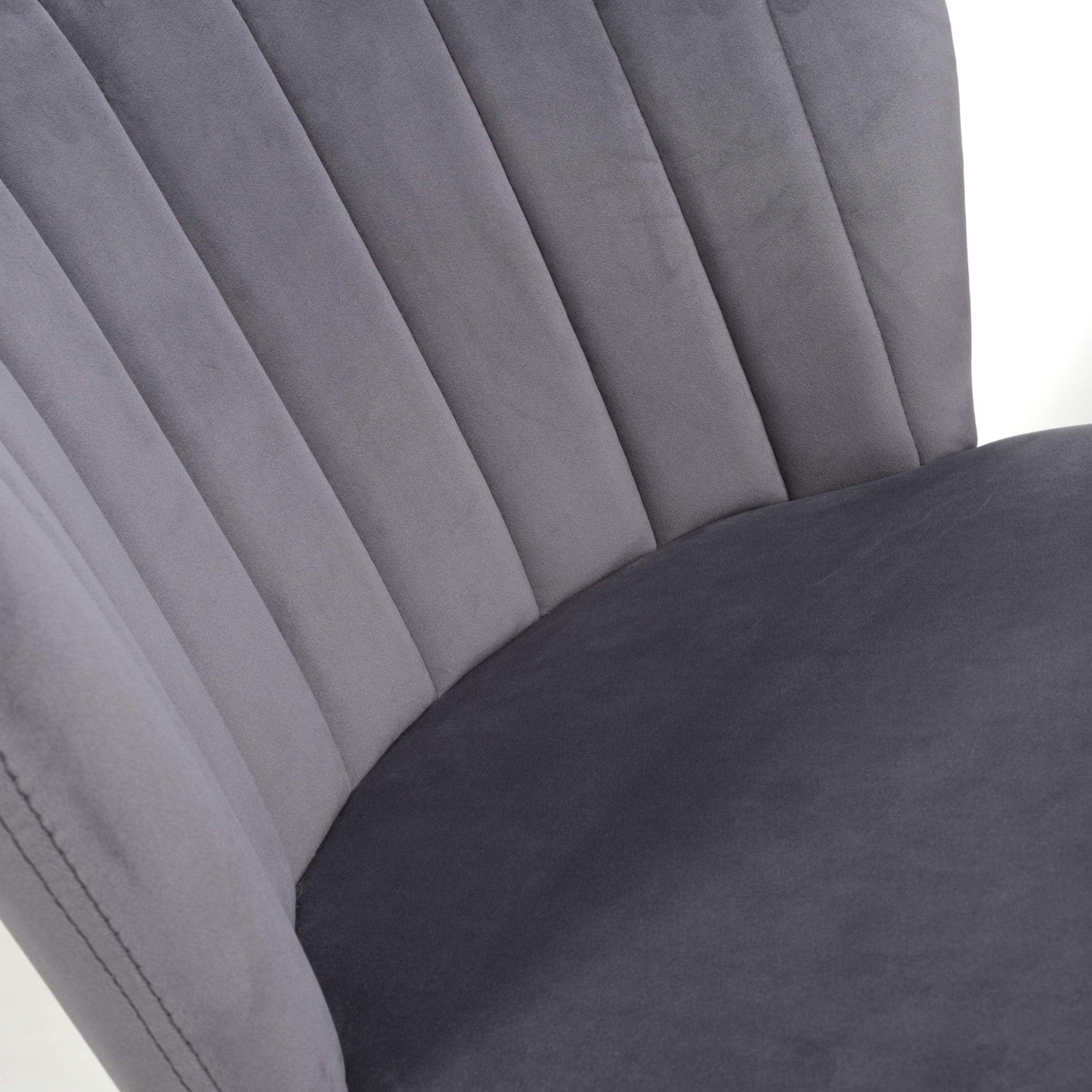 Sigma Brushed Velvet Grey Bar Stool - Home Furniture Interiors