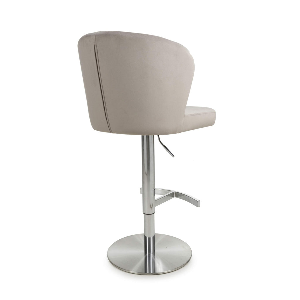 Sigma Brushed Velvet Mink Bar Stool - Home Furniture Interiors