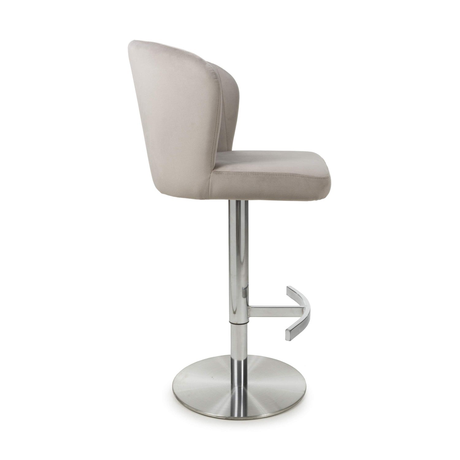 Sigma Brushed Velvet Mink Bar Stool - Home Furniture Interiors
