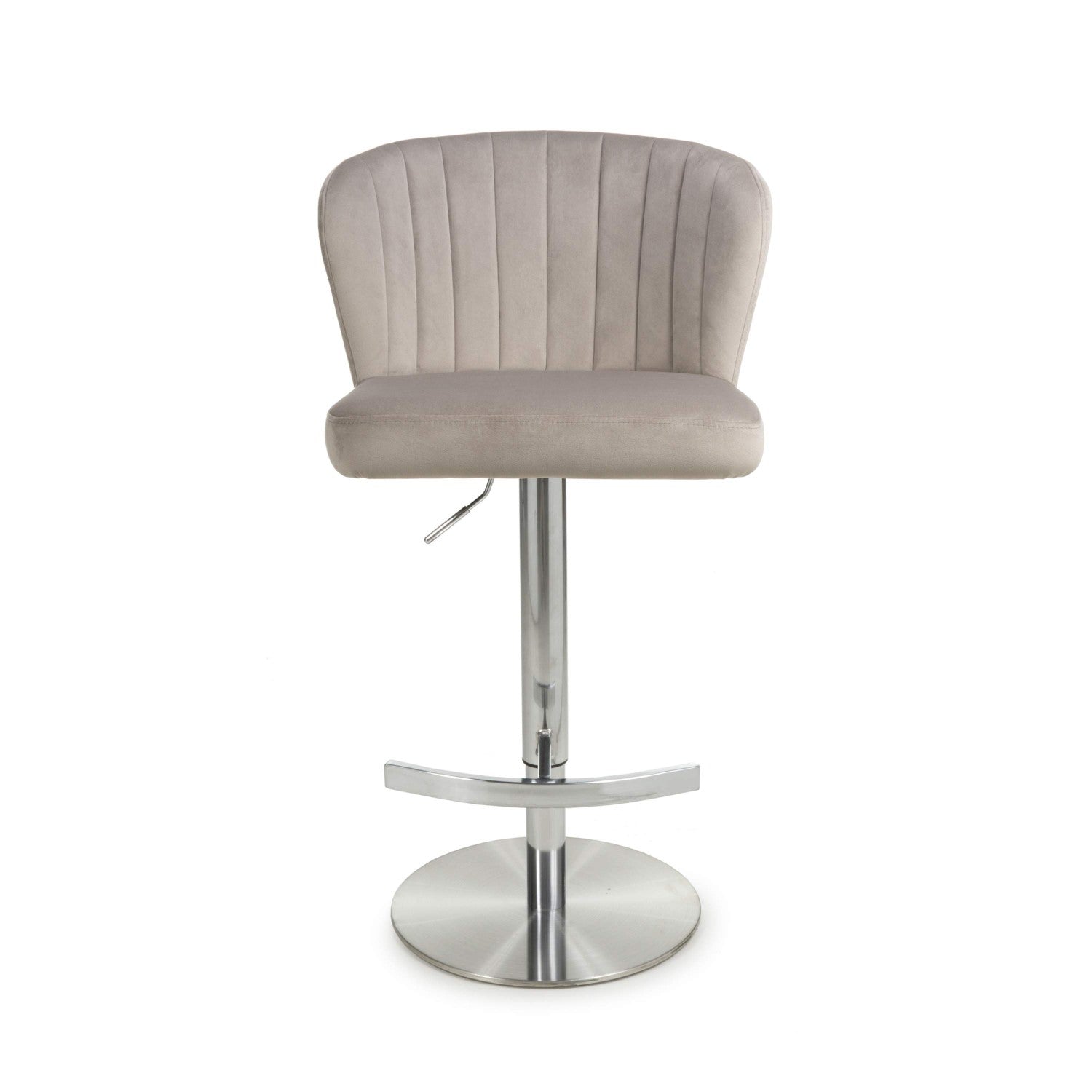 Sigma Brushed Velvet Mink Bar Stool - Home Furniture Interiors