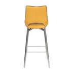 Yellow Leather Swivel Bar Stool Stainless Steel Legs - Home Furniture Interiors