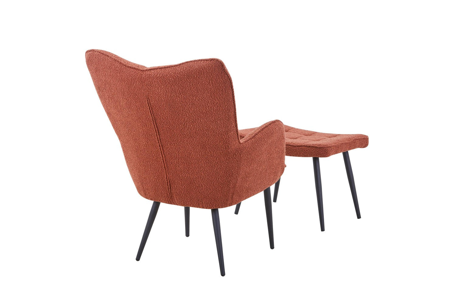 Paris Boucle Copper Armchair and Footstool - Home Furniture Interiors