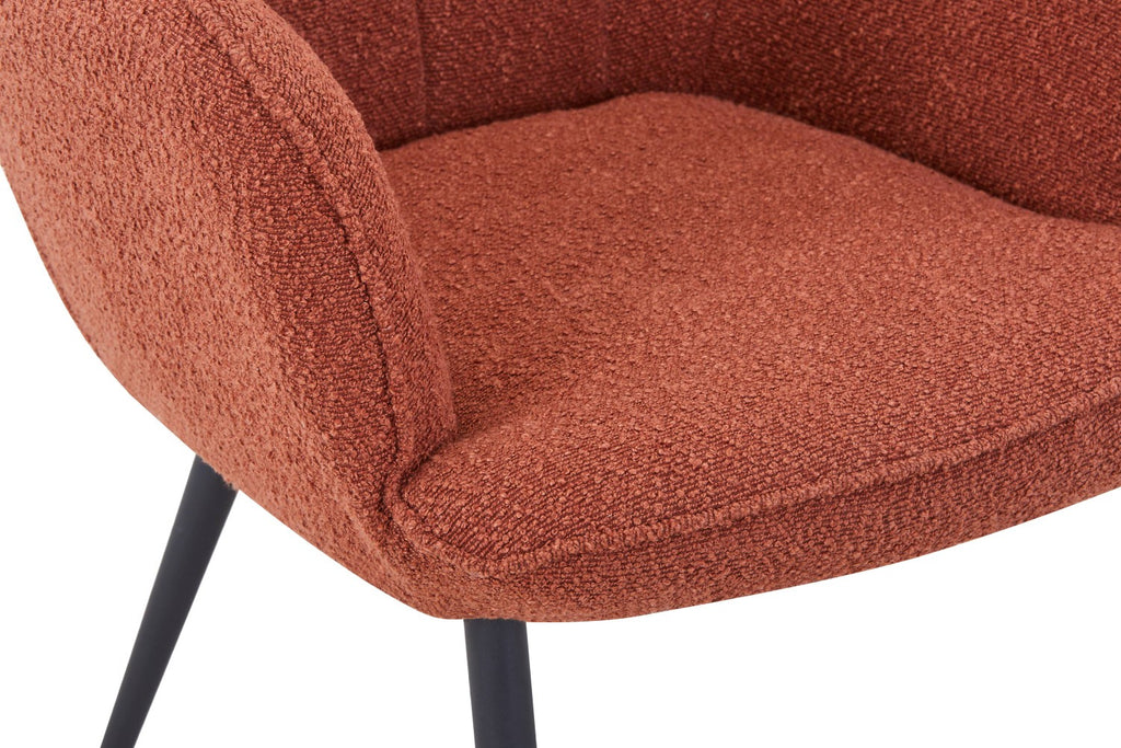 Paris Boucle Copper Armchair and Footstool - Home Furniture Interiors