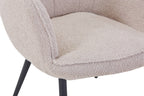 Paris Boucle Light Brown Armchair and Footstool - Home Furniture Interiors