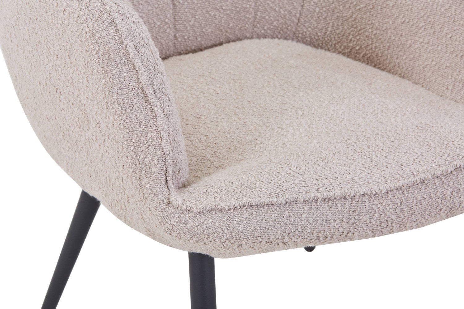 Paris Boucle Light Brown Armchair and Footstool - Home Furniture Interiors