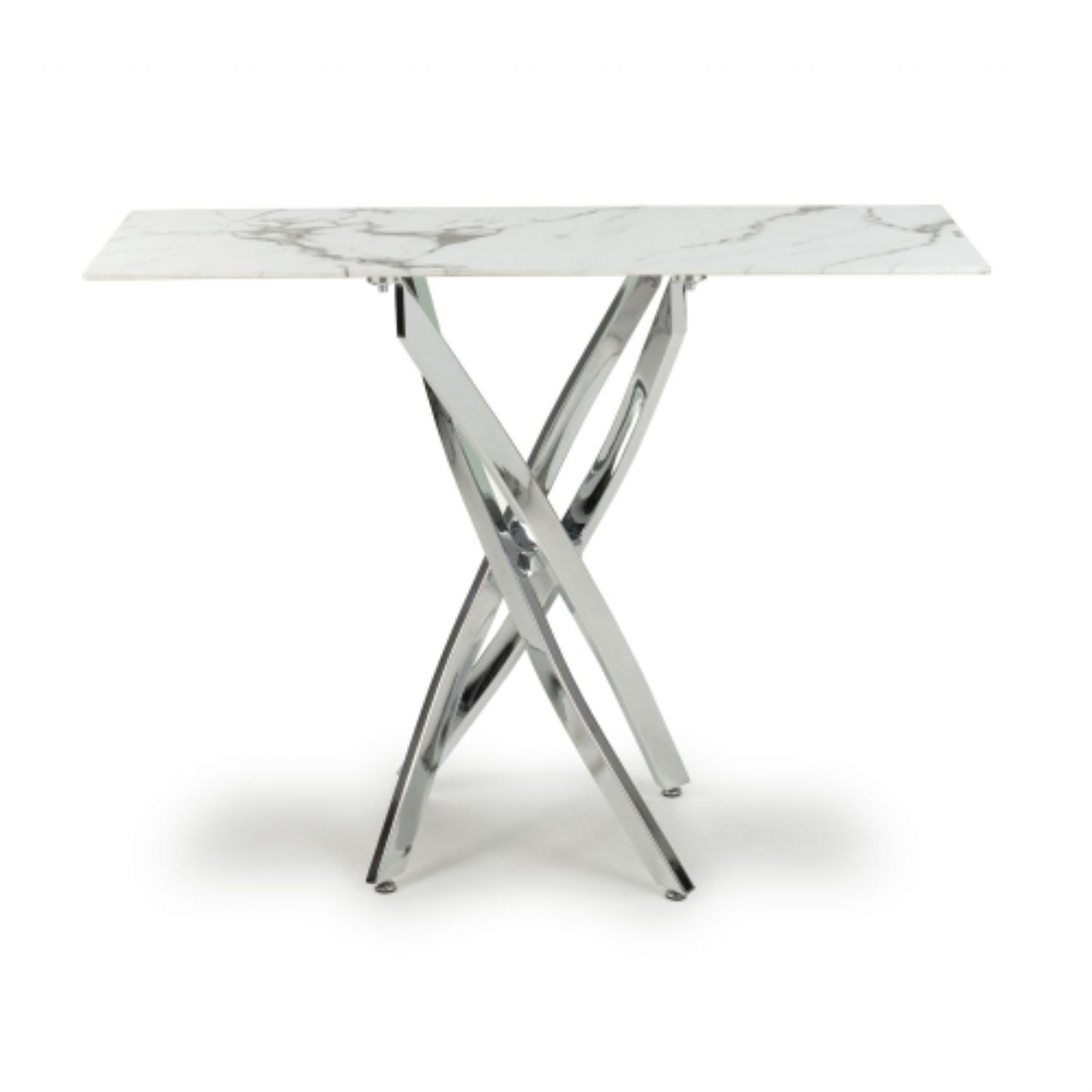 Astoria White Chrome Console Table - Home Furniture Interiors