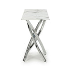 Astoria White Chrome Console Table - Home Furniture Interiors