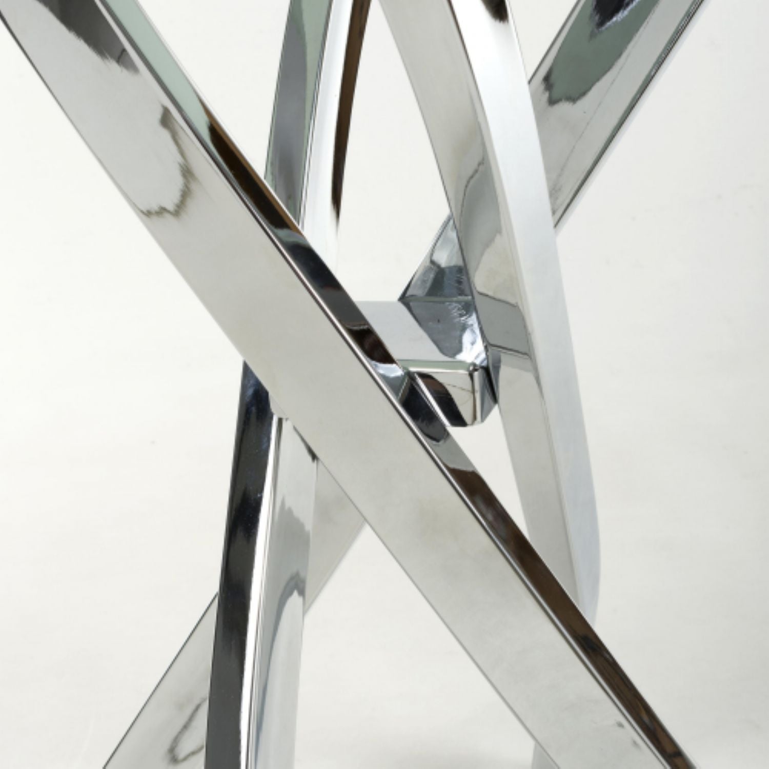 Astoria White Chrome Console Table - Home Furniture Interiors