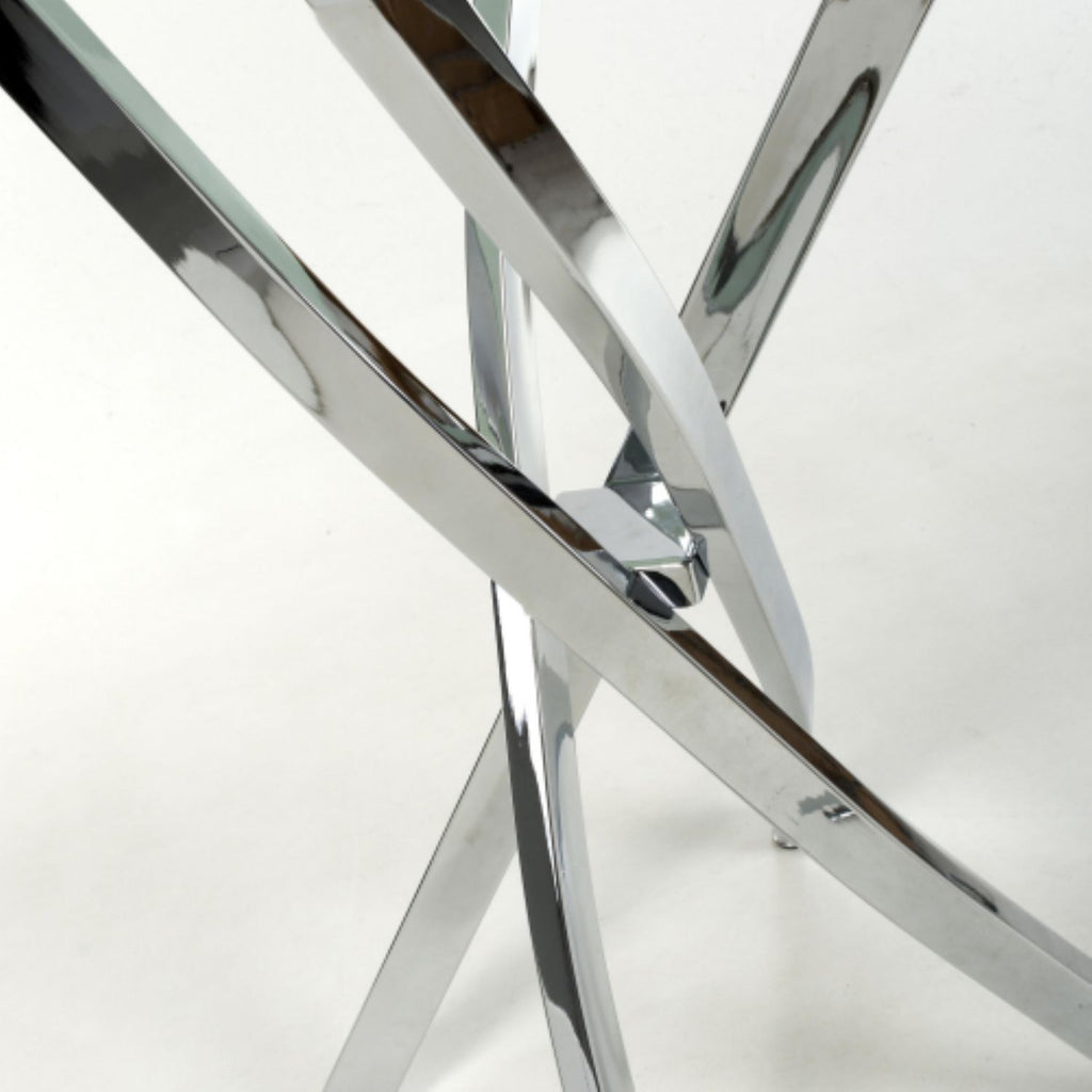 Astoria White Chrome Console Table - Home Furniture Interiors