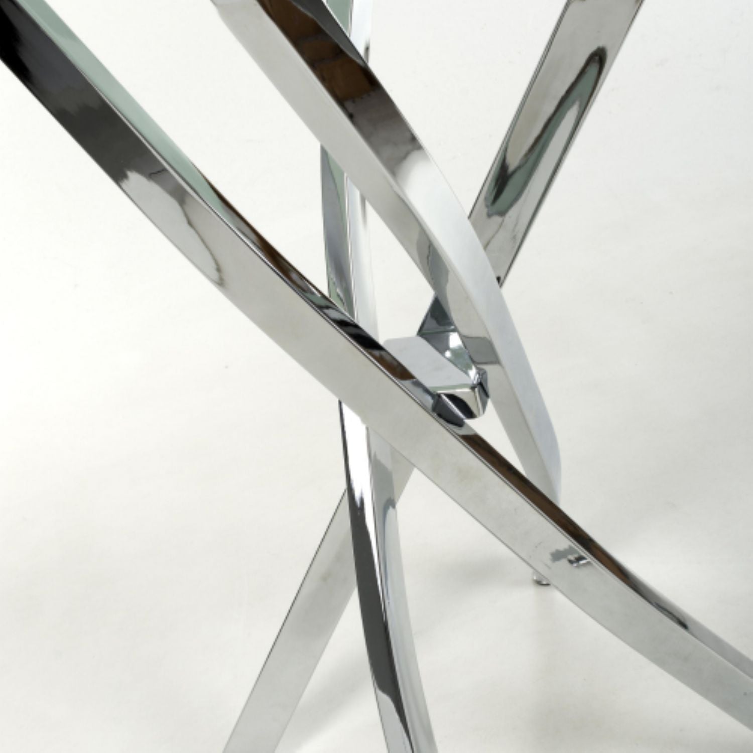 Astoria White Chrome Console Table - Home Furniture Interiors