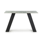 Green and Grey Marble Effect Console Table Metal Base - Home Furniture Interiors