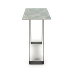 Green and Grey Marble Effect Console Table Metal Base - Home Furniture Interiors