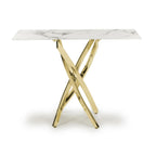 white and Grey Marble Effect Console Table Golden Legs - Home Furniture Interiors